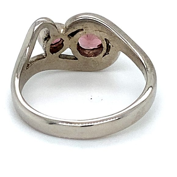 Rubellite .75ct Platinum Finish Solid Silver Ring - Picture 4 of 5